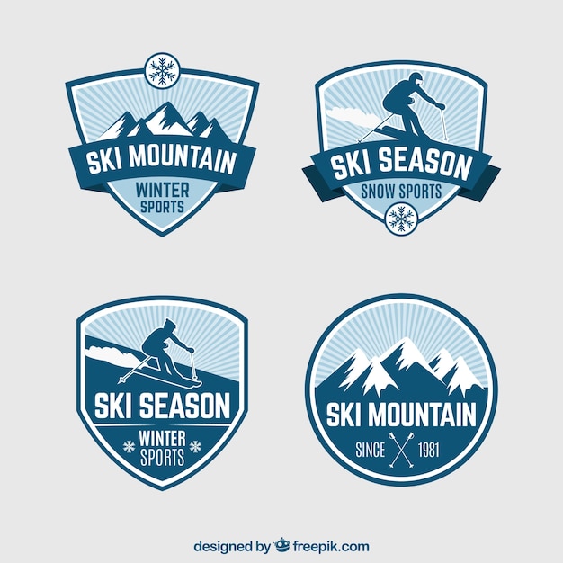 Gratis vector collectie ski-insignes