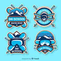 Gratis vector collectie ski-insignes