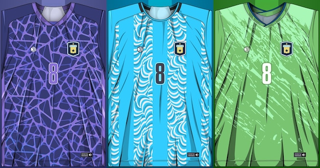 Gratis vector collectie sportshirts - voetbaltenue voor sublimatie