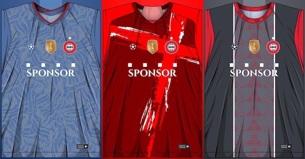 Gratis vector collectie sportshirts voetbaltrui voor sublimatie