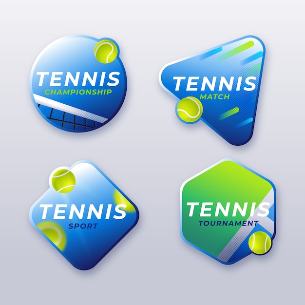 Gratis vector collectie tennissport- en activiteitslabels
