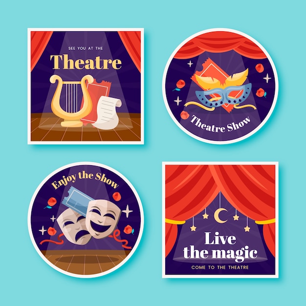 Gratis vector collectie theatershowlabels