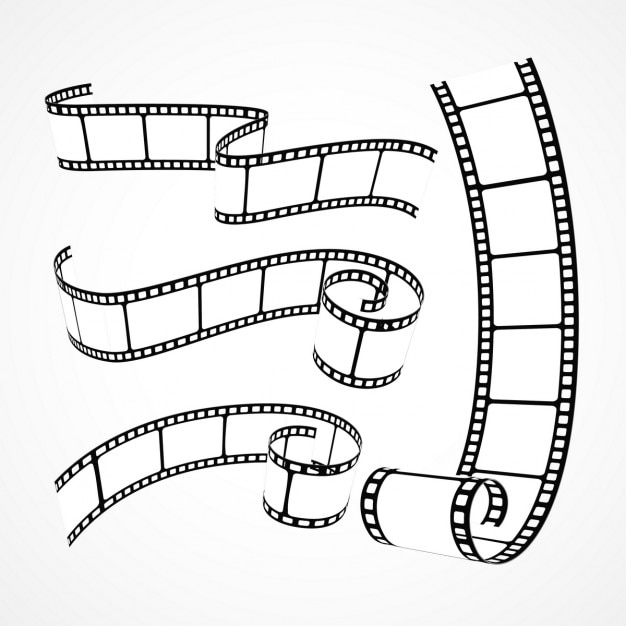 Gratis Vector collectie van 3d film strips op witte achtergrond