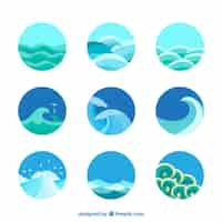 Gratis vector collectie van abstracte golven