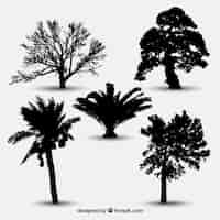 Gratis vector collectie van boomsilhouetten