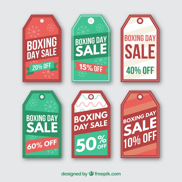 Gratis vector collectie van boxing day verkoop etiketten