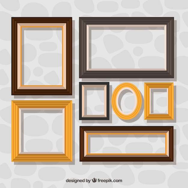 Gratis vector collectie van decoratieve frames in plat design