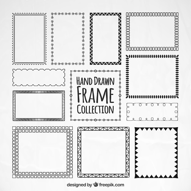 Gratis vector collectie van decoratieve hand getekende frames