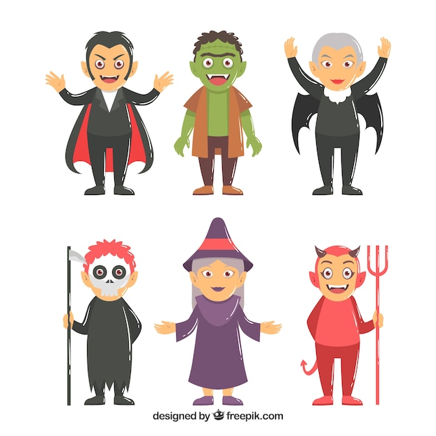 Gratis vector collectie van grappig halloween kostuum