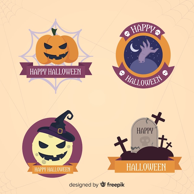 Gratis vector collectie van halloween-labels