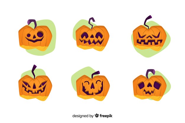 Collectie van hand getrokken halloween-pompoen