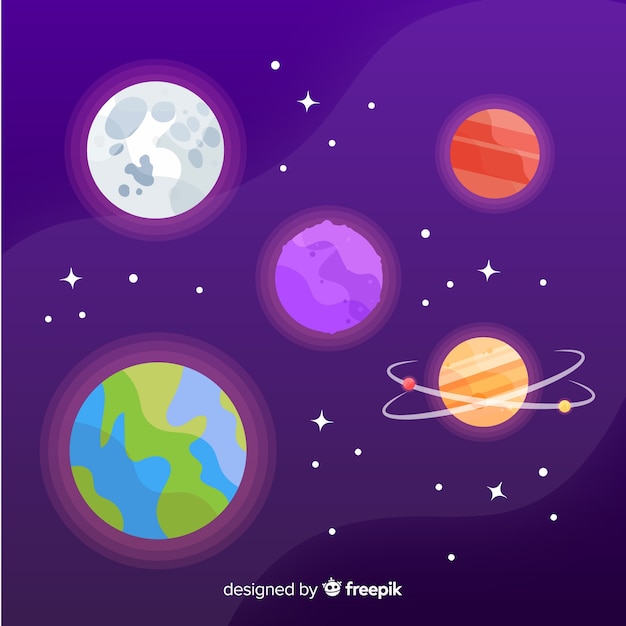 Gratis vector collectie van hand getrokken planeten