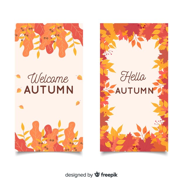 Collectie van herfst banner vlakke stijl