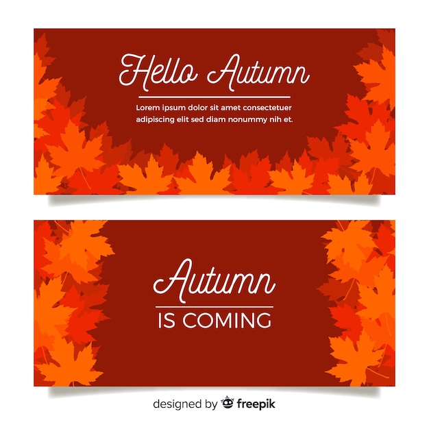 Collectie van herfst banner vlakke stijl