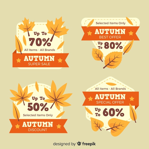 Gratis vector collectie van herfst verkoop labels