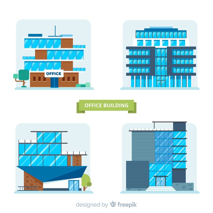 Gratis Vector collectie van kantoorgebouwen