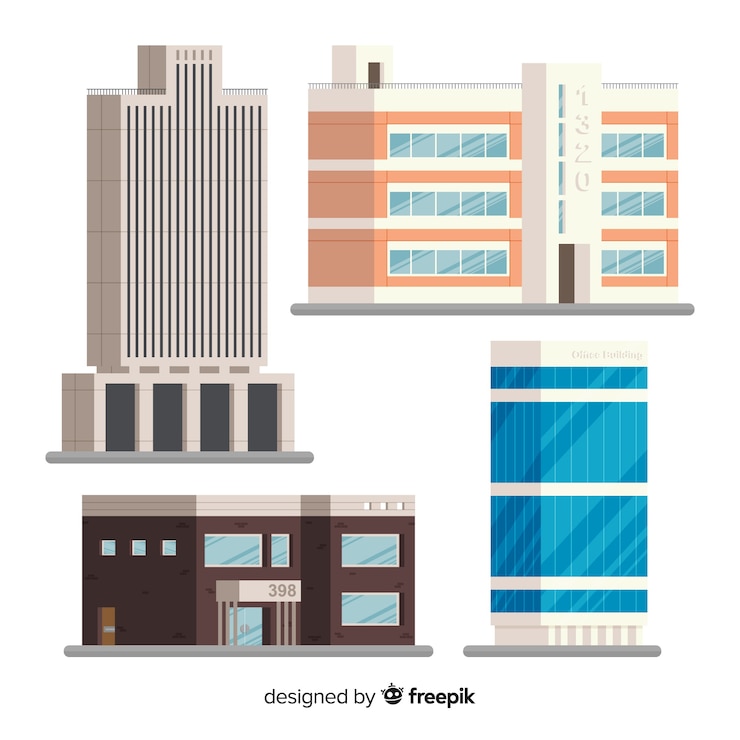Gratis Vector collectie van kantoorgebouwen