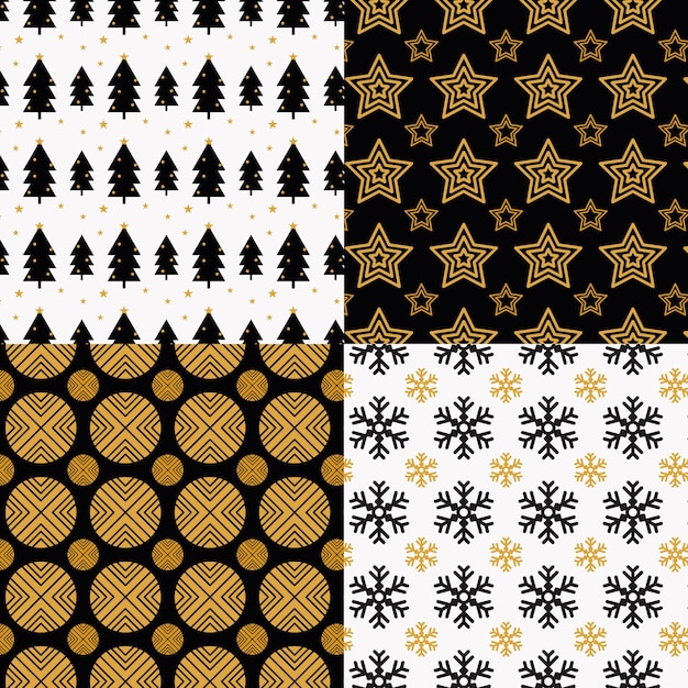 Collectie van Kerst patroon in platte ontwerp
