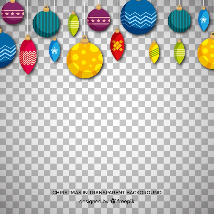 Gratis Vector collectie van kerstballen transparante achtergrond