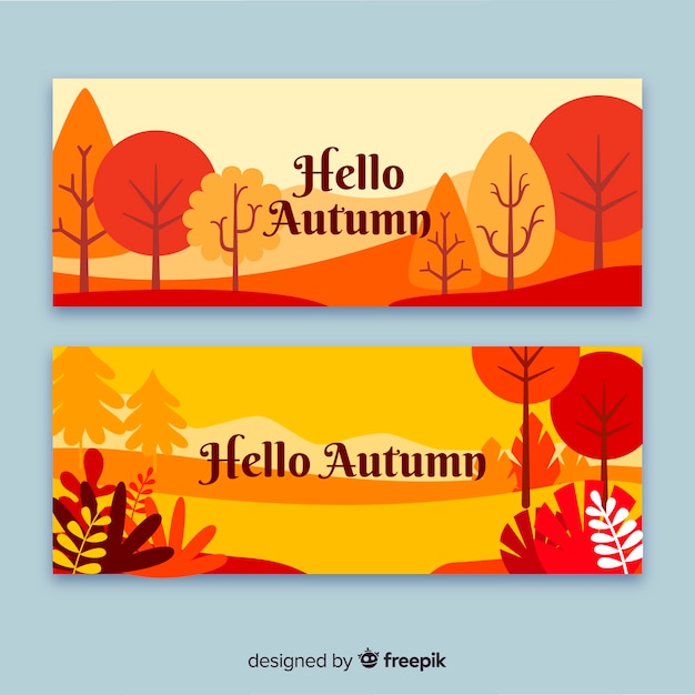 Gratis vector collectie van platte herfst banners