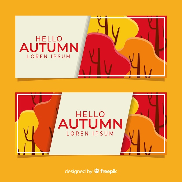 Gratis vector collectie van platte herfst banners