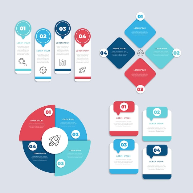 Collectie van platte infografische elementen