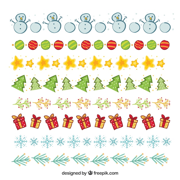 Gratis vector collectie van sier kerst slingers