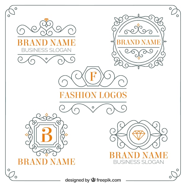 Gratis vector collectie van sier mode logo