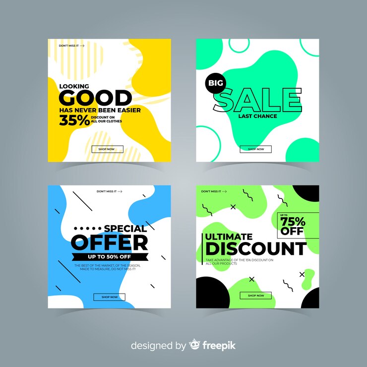 Gratis Vector collectie van vierkante banners voor promotie