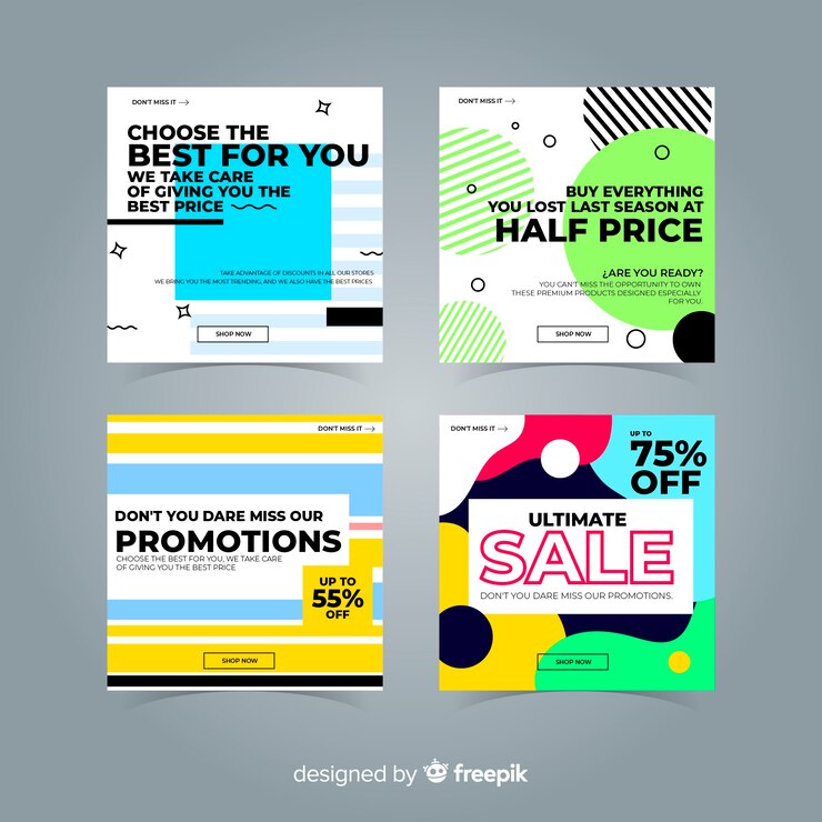 Gratis Vector collectie van vierkante banners voor promotie
