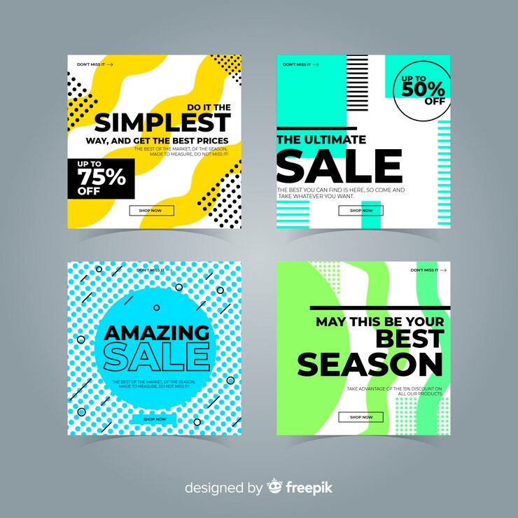 Gratis Vector collectie van vierkante banners voor promotie