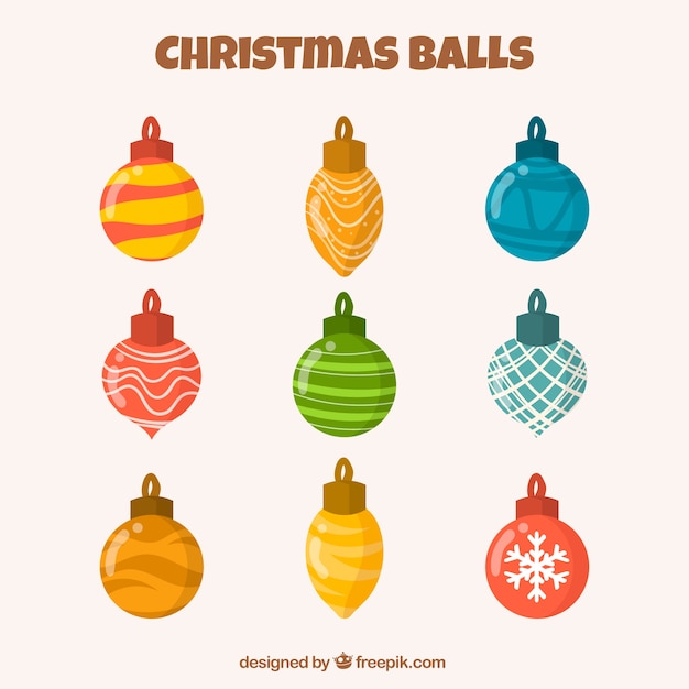 Gratis vector collectie van vintage kerstballen