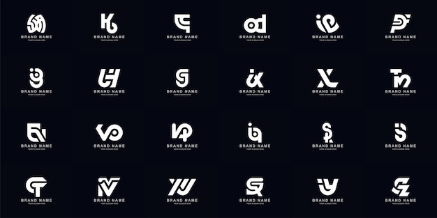 Collectie volledige set abstract combineren letter a - z monogram logo ontwerp