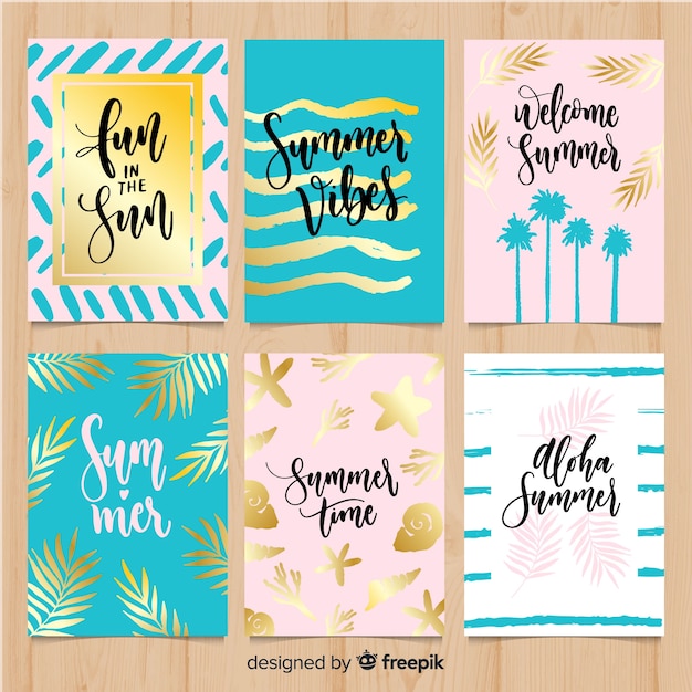 Gratis vector collectie zomerkaarten