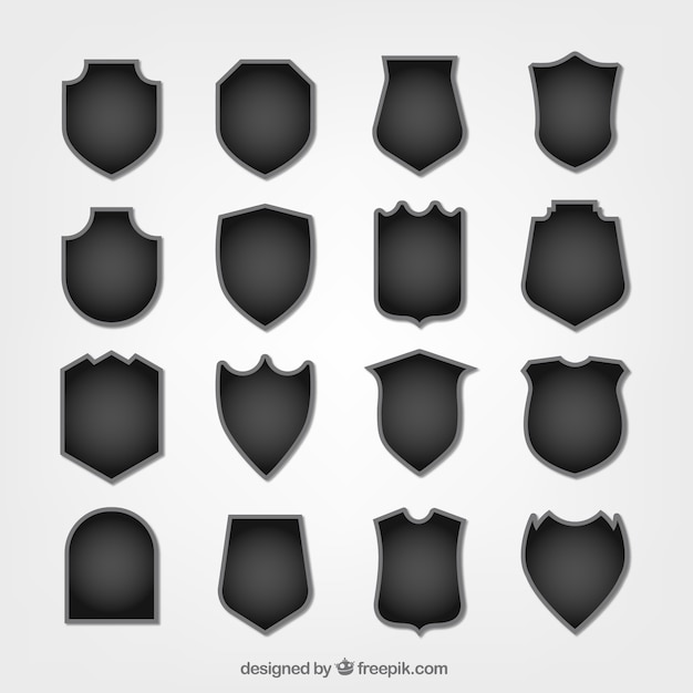 Gratis vector collection of schild silhouetten