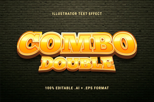 Gratis vector combineer dubbel teksteffect