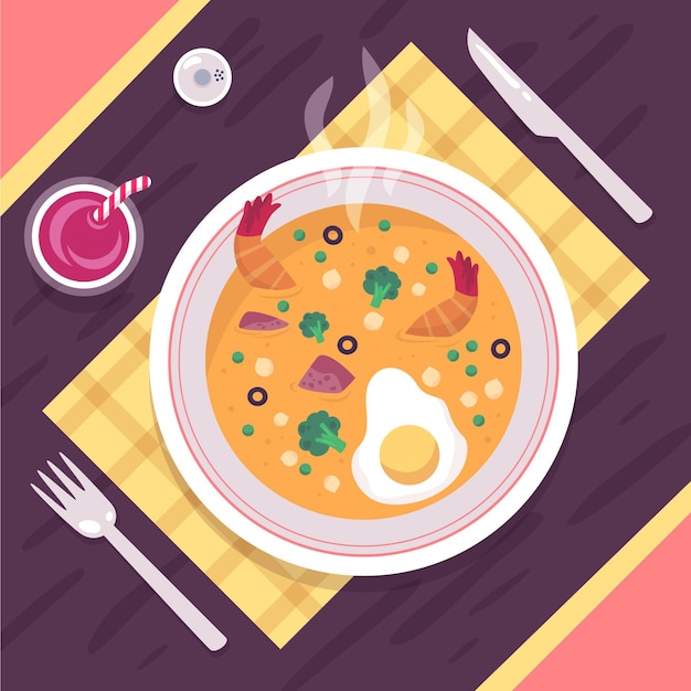 Gratis vector comfort food collectie concept