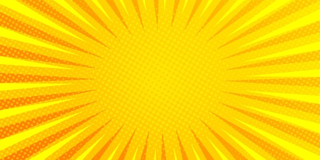 Comic book zoom sunburst achtergrond met halftoon effect