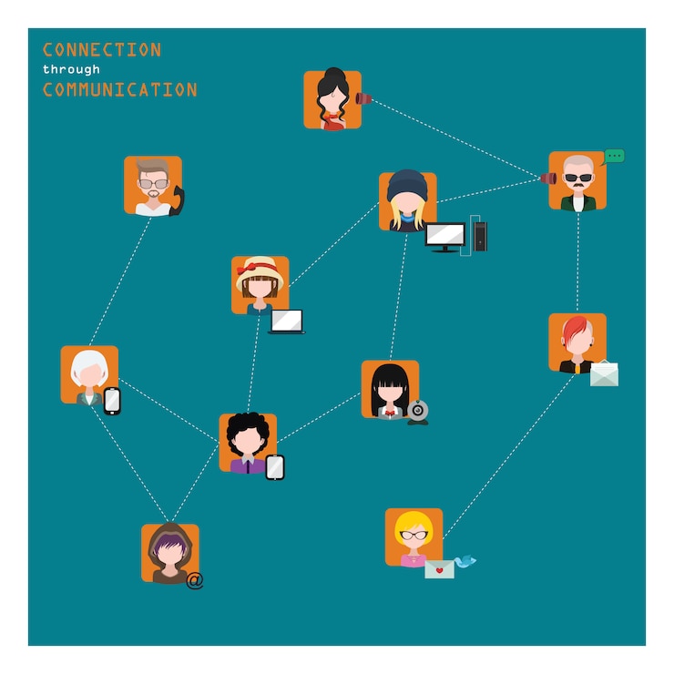 Gratis Vector communicatie achtergrond ontwerp