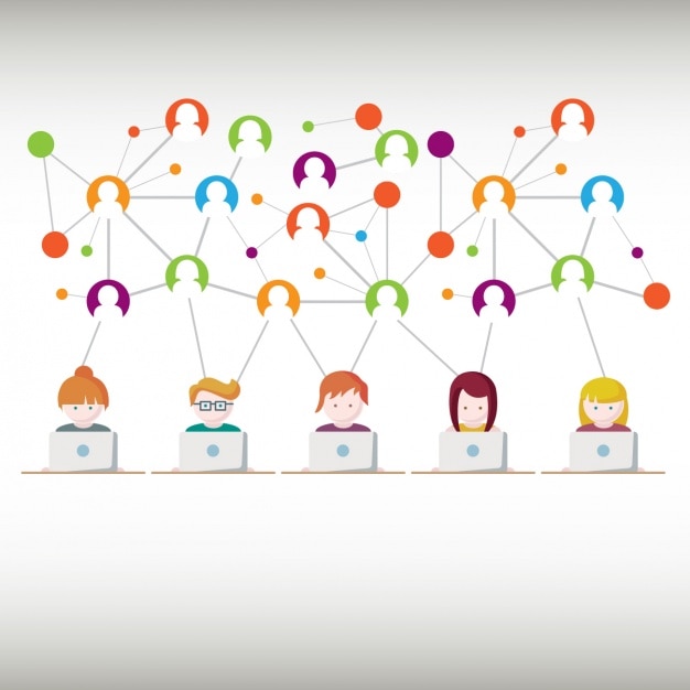 Gratis Vector communicatie via internet ontwerp