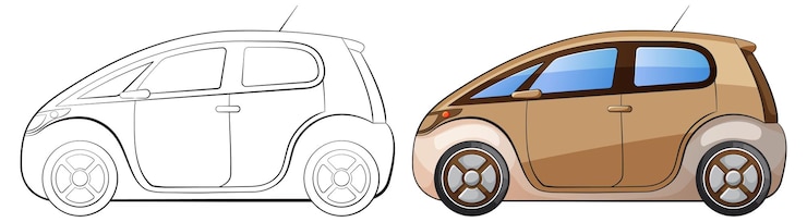 Gratis Vector compacte auto vector illustratie progressie
