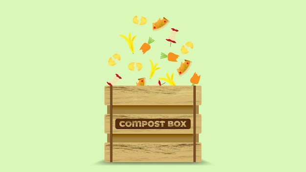 Compostcyclusconcept met organisch afval voor compostering Premium Vector