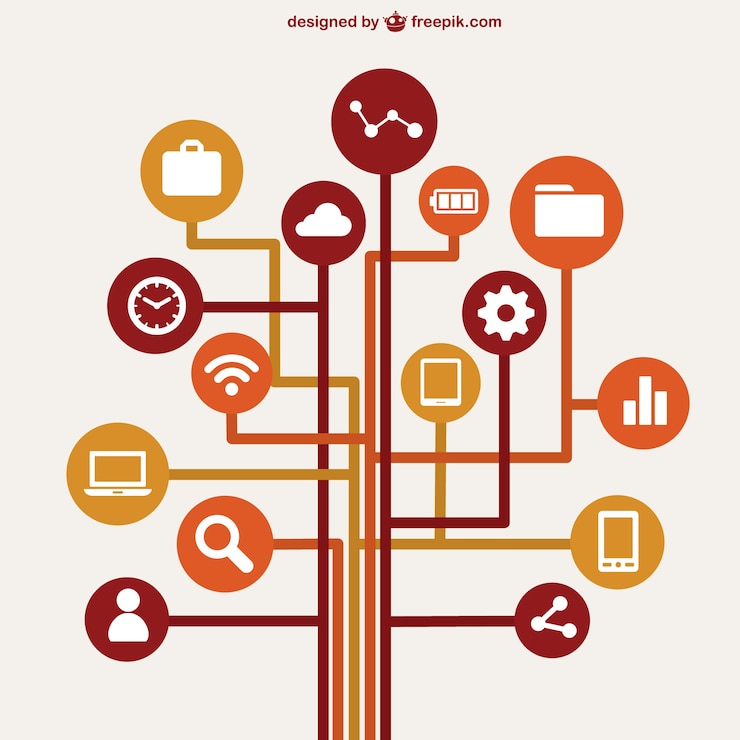 Gratis Vector computer netwerkconcept infographic