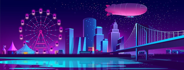 Concept achtergrond met nacht stad