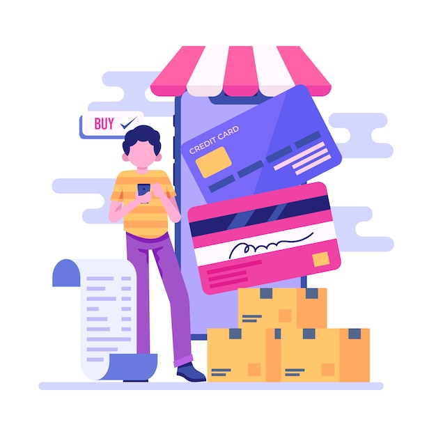 Gratis vector concept creditcard betaling voor bestemmingspagina