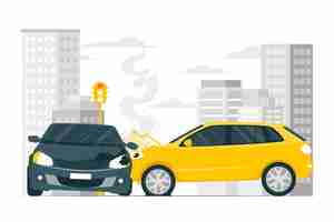 Gratis vector concept illustratie auto-ongeluk