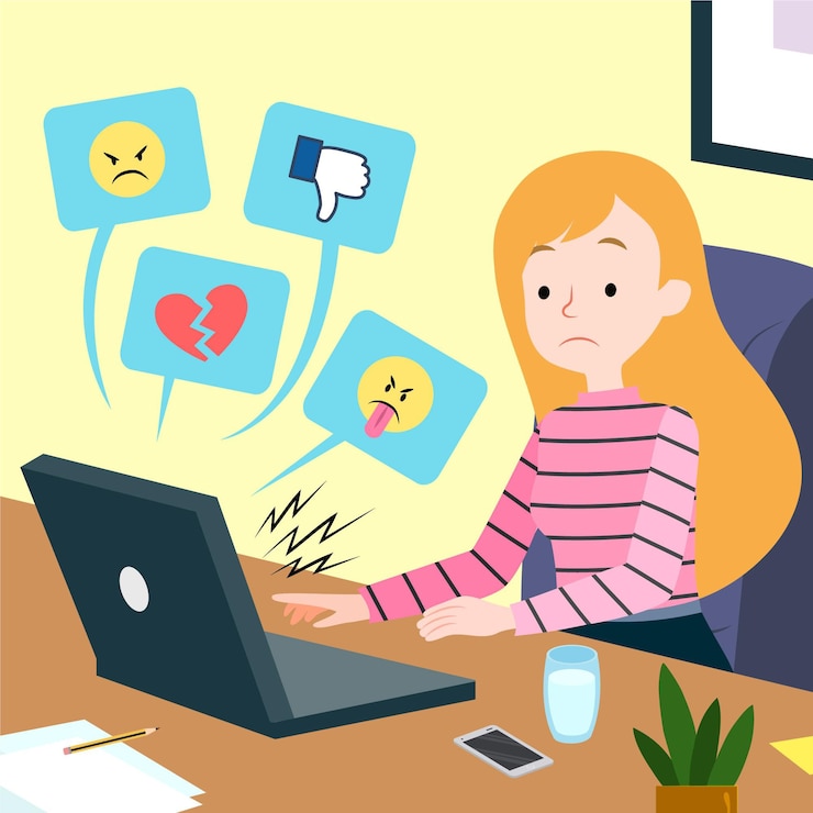 Gratis Vector concept van cyberpesten