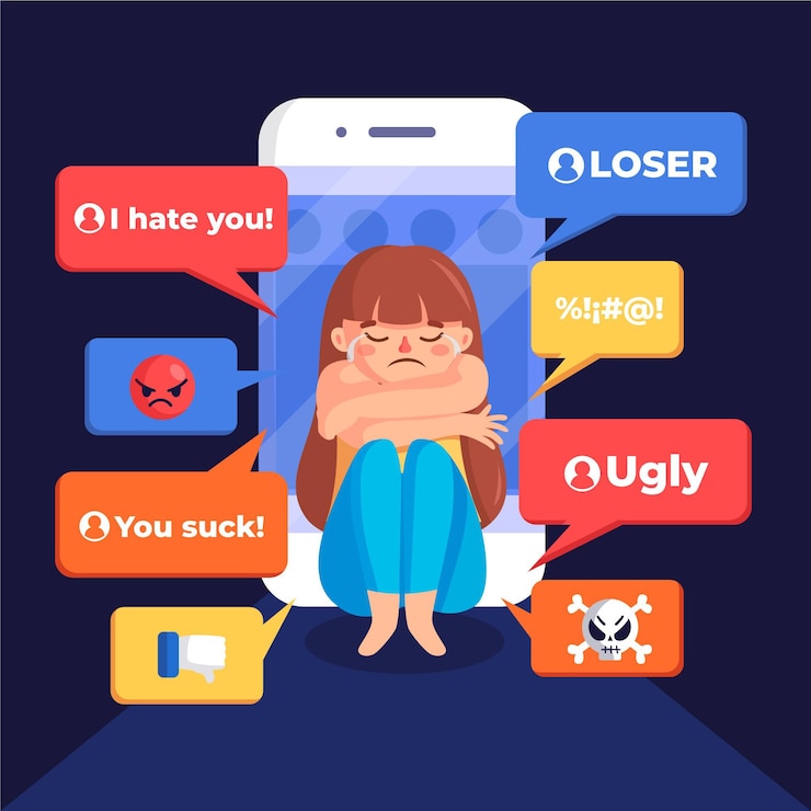 Gratis Vector concept van cyberpesten