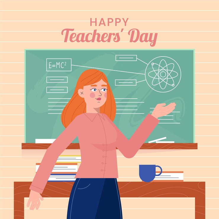 Gratis Vector concept van de dag van het platte ontwerp voor leraren