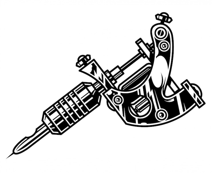 Gratis Vector concept van een professionele tatoeagemachine